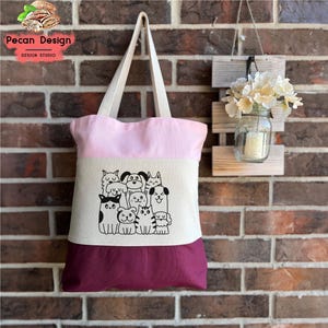 Tri-color Cats And Dogs Tote Bag Gift Idea For Pet Lover, Dog And Cat Mom Tote Bag, Tote Bags Dog And Cat Owner, Tote Bag Cat Dog Lover, T09 bild 5