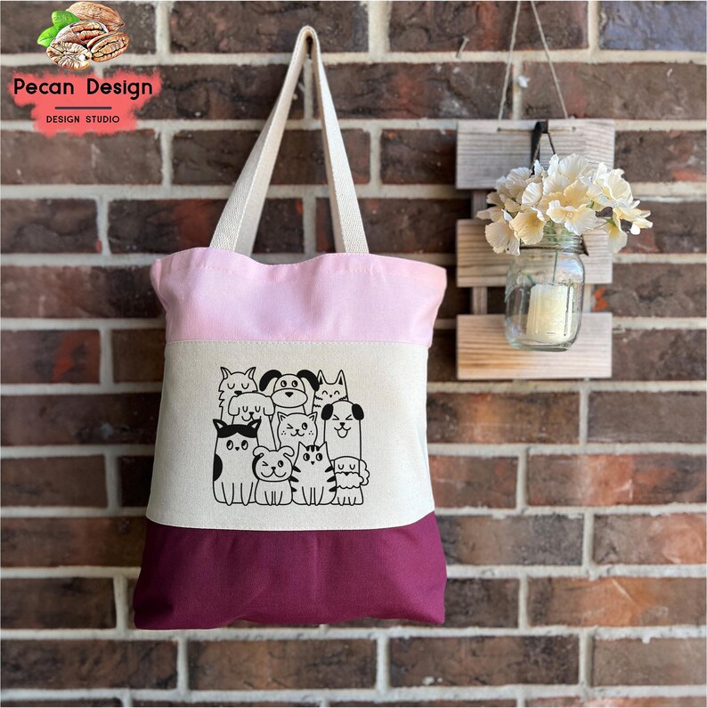 Tri-color Cats And Dogs Tote Bag Gift Idea For Pet Lover, Dog And Cat Mom Tote Bag, Tote Bags Dog And Cat Owner, Tote Bag Cat Dog Lover, T09 bild 5