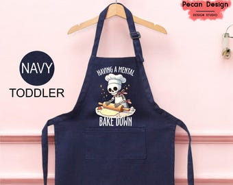 Funny Halloween Kitchen Apron, Having A Mental Bake Down Kitchen-Chef-Apron, Skeleton Aprons, Cooking Apron, Spooky Skeleton-Apron, A23