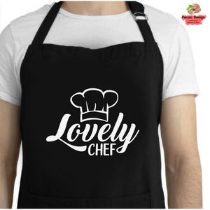 Lovely Chef Apron with Pockets, Chef Father Cook Apron, Chef Papa Grill Funny Apron Father&#39;s Day Gift Full Length Apron with Pockets, A162