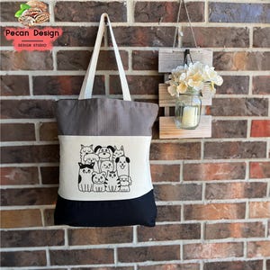 Tri-color Cats And Dogs Tote Bag Gift Idea For Pet Lover, Dog And Cat Mom Tote Bag, Tote Bags Dog And Cat Owner, Tote Bag Cat Dog Lover, T09 bild 4
