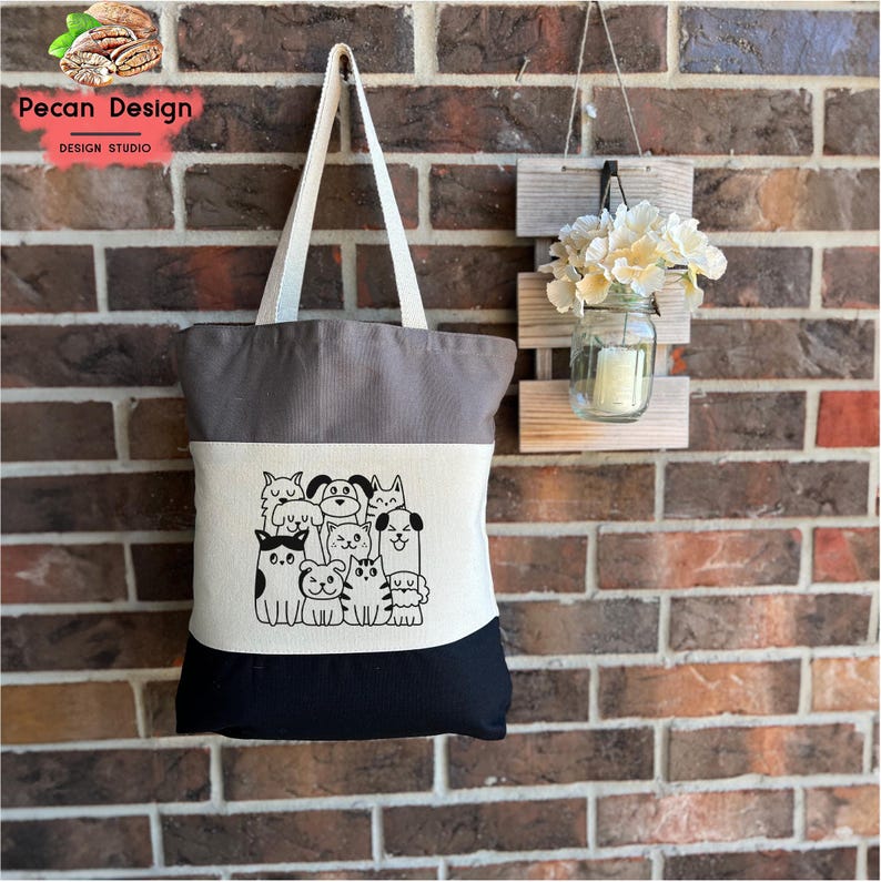 Tri-color Cats And Dogs Tote Bag Gift Idea For Pet Lover, Dog And Cat Mom Tote Bag, Tote Bags Dog And Cat Owner, Tote Bag Cat Dog Lover, T09 bild 4