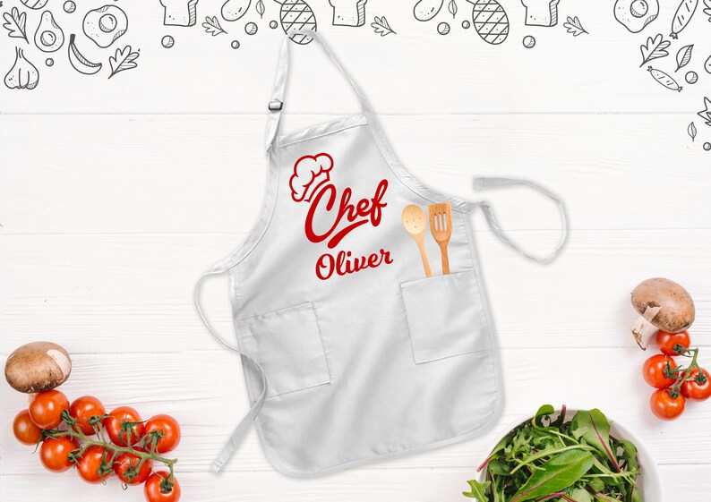 Chef Name Custom Apron Custom Monogrammed Apron Custom Text Etsy