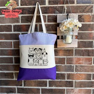 Tri-color Cats And Dogs Tote Bag Gift Idea For Pet Lover, Dog And Cat Mom Tote Bag, Tote Bags Dog And Cat Owner, Tote Bag Cat Dog Lover, T09 bild 3