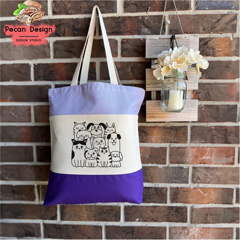 Tri-color Cats And Dogs Tote Bag Gift Idea For Pet Lover, Dog And Cat Mom Tote Bag, Tote Bags Dog And Cat Owner, Tote Bag Cat Dog Lover, T09 bild 3