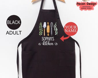 Personalized Kitchen Apron for Women, Cute Cooking Apron, Baking Apron Gift, Custom Mother's Day Gift, Personalized Gift for Mom, A141