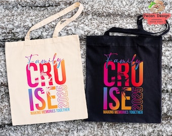 Family Cruise 2025 Tote Bag, 2026-Cruise Vacation Tote-Bag, Family-Cruise Gift-Bag, Friends Cruise Trip Bags, Cruis Group Totes, T253