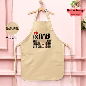 Funny BBQ Aprons For Men, BBQ Timer Apron, Grill Apron Gift For Father, Kitchen Apron Gift For Daddy, Chef Apron Gift For Dad, A72