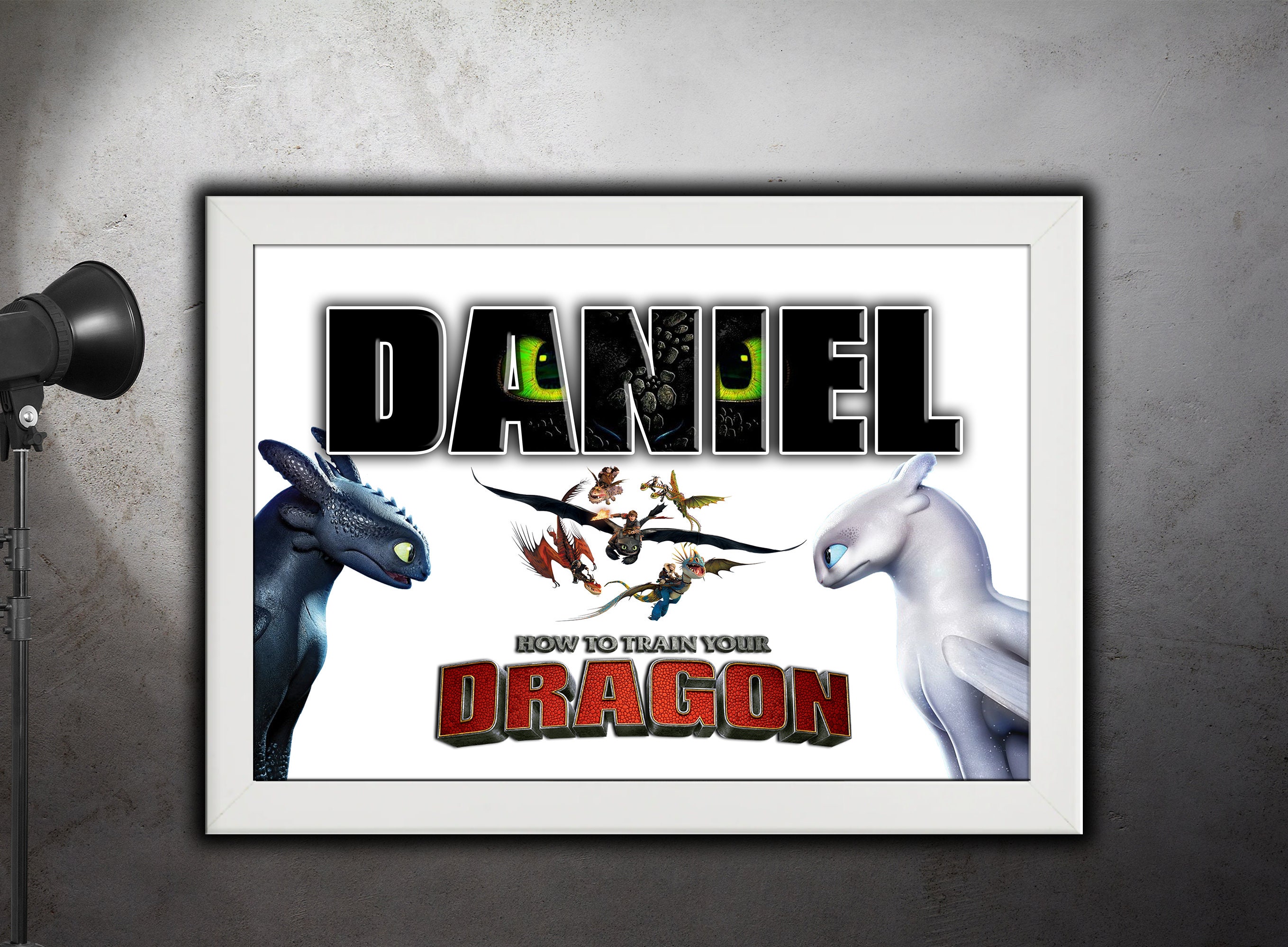 PERSONALISED How To Train Your Dragon Name Word Art Custom Etsy