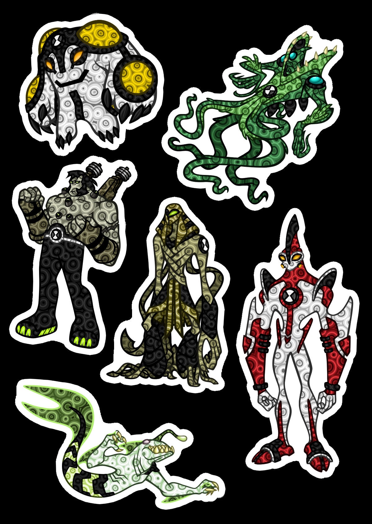 Ben 10 #32 - Alien X (Black) Sticker for Sale by Bluefooted