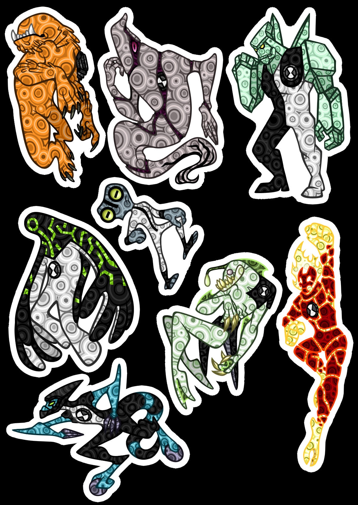 Ben 10 #32 - Alien X (Black) Sticker for Sale by Bluefooted