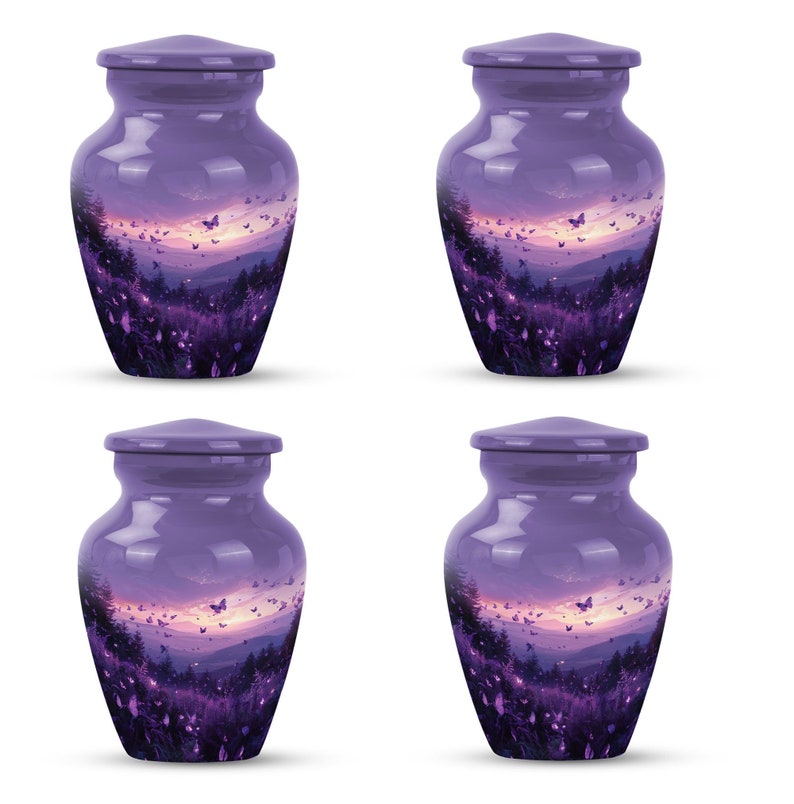 Artistic urn with butterfly design