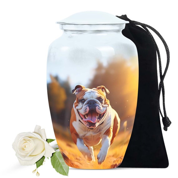 Bulldog Personalized Dog Urn, Custom Dog Ashes Keepsake - Pet Urns for Dogs Breed, Urn for Dog Ashes, Dog Cremation Urns - Pet Memorial Gift
