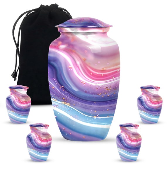 Stunning Swirl Design Urn for Human Ashes - Unique Memorial Keepsake Urn - Artistic Adult Cremation Urn - Decorative Urns - Funeral Urns