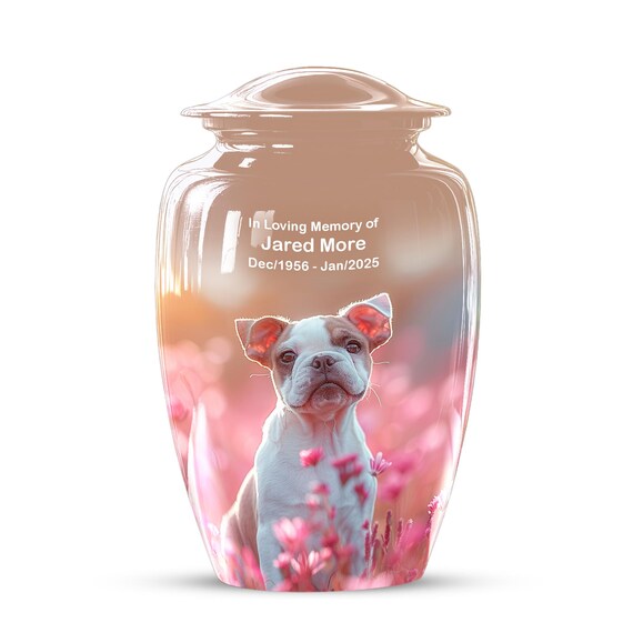 Dog Memorial Urn for Ashes, Cherry Blossoms Urn for Adults, Funeral Burial Urns for Human Ashes