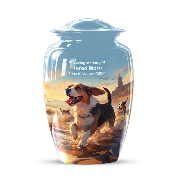 Playing Dog Urns for Human Ashes, Memorial Keepsake Urn for Adults, Large Urn for Ash