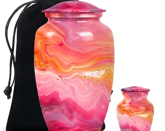 Colorful Swirl Memorial Urns for Human Ashes, Decorative Urn for Ashes, Keepsake Burial Urn for Adults
