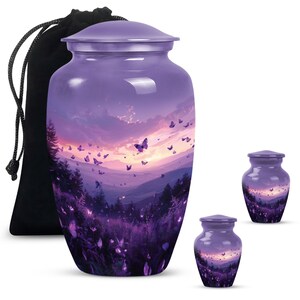 Scenic butterfly design urn