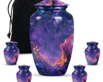 Colorful Swirl Urns for Human Ashes, Memorial Keepsake Urn for Adults, Cremation Burial Urn for Ashes