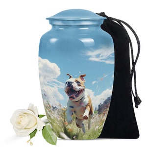 Personalized Bulldog Dog Ashes Keepsake Urn - Pet Urns for Dogs - Custom Dog Memorial Urn for Ashes - Large 10 inch & 3 inch Keepsake Sizes