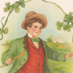 Postal del Día de San Patricio - Bailarín irlandés, c. 1907-1915, Edad de Oro, descarga digital