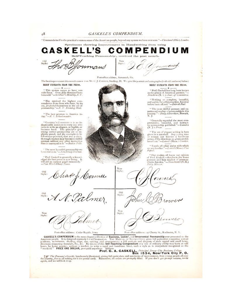 Penmanship Guide.pdf Spencerian Calligraphy Before & After | Gaskell’s Compendium Penmanship ...
