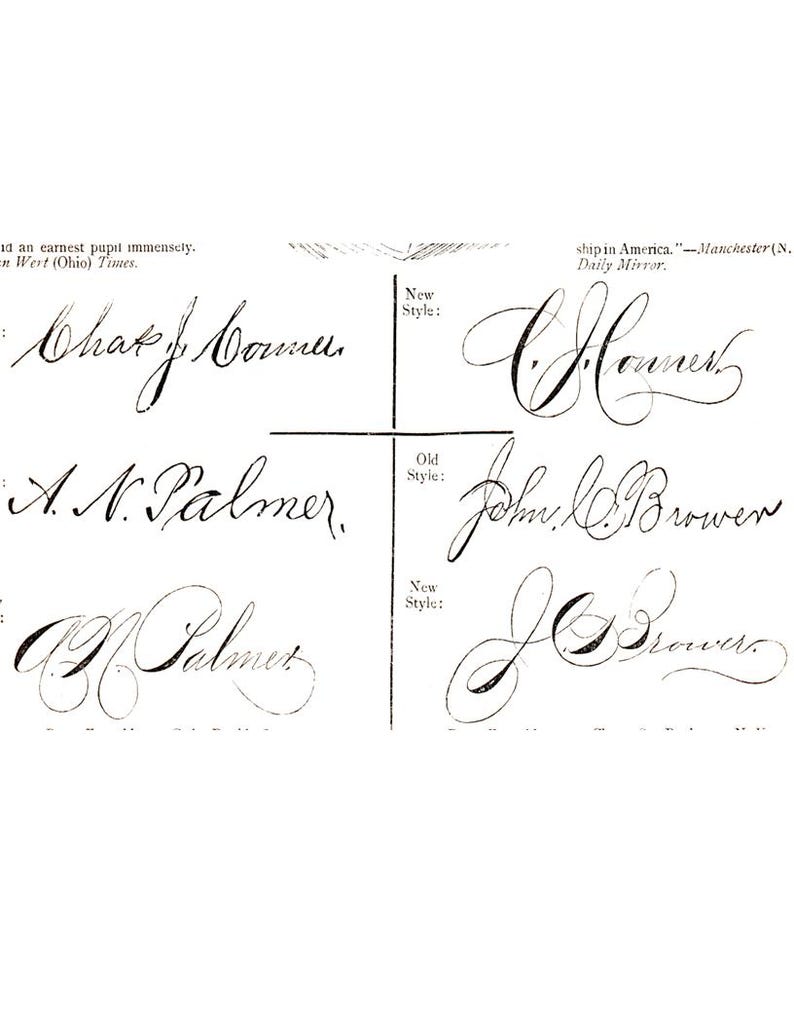 Spencerian Calligraphy Before & After | Gaskell’s Compendium Penmanship ...