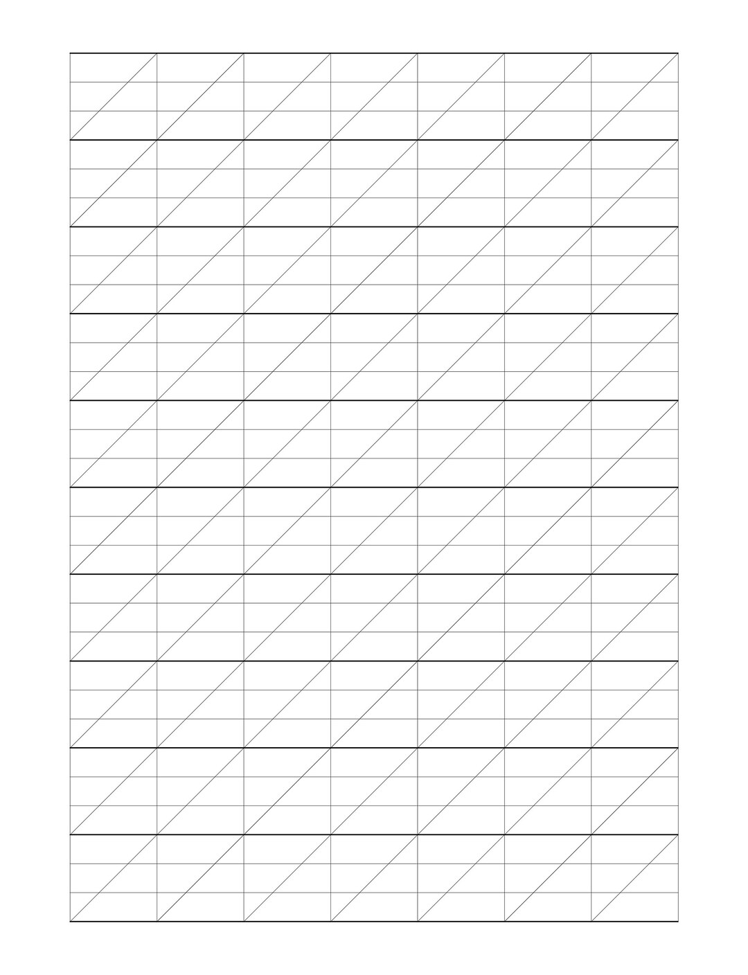 Self-study Calligraphy Handwriting Paper 8.5 X 11 Printable Download ...