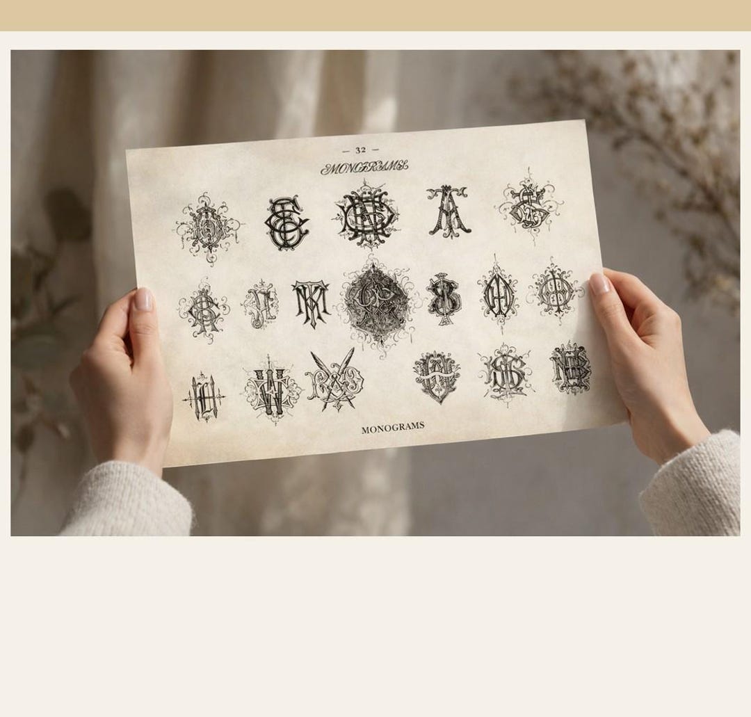 Victorian Monograms 1882 Ames Penmanship Handbook | Entwined Letters ...