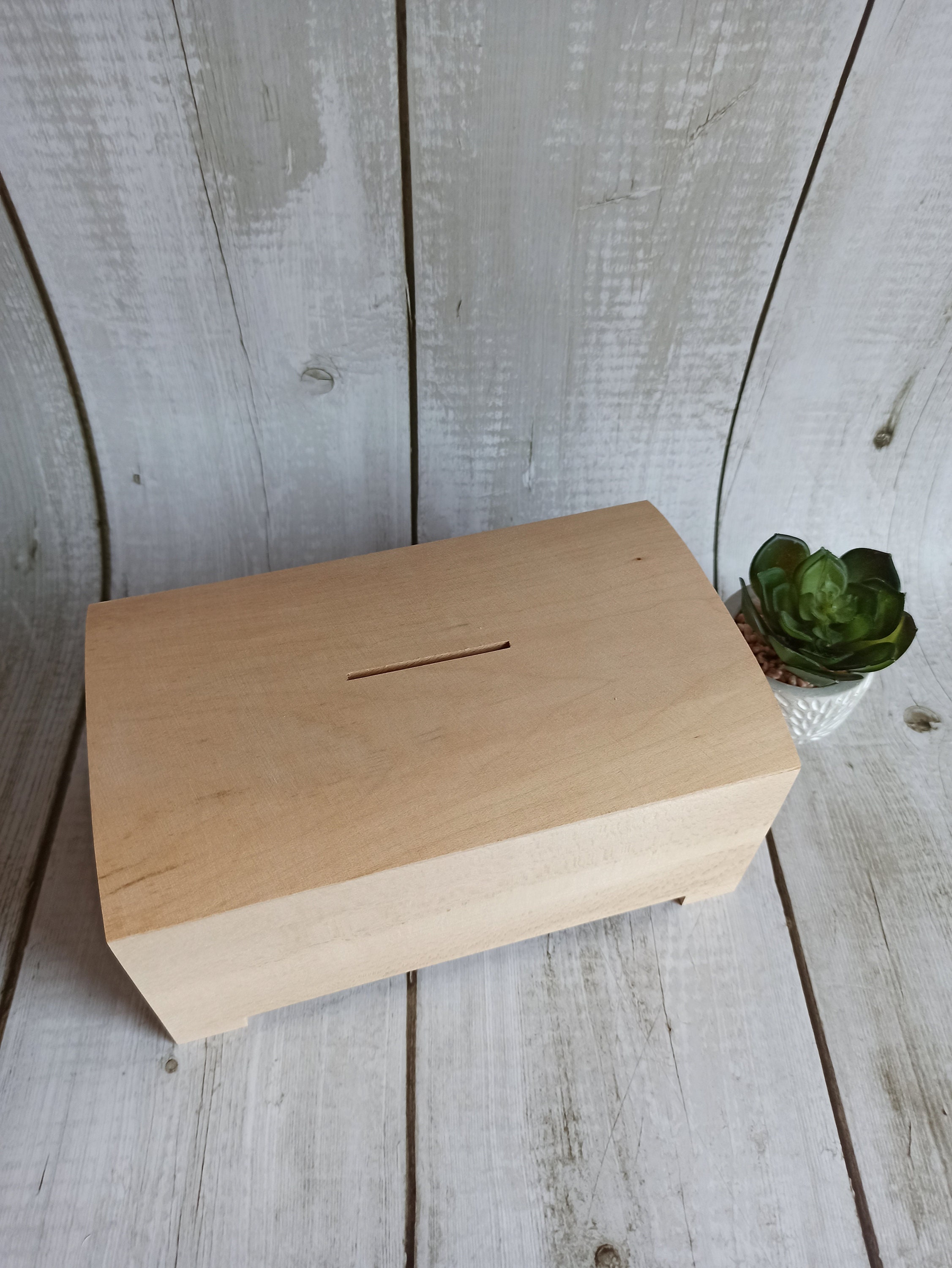 Caja de dinero de madera Efectivo Monedas Dinero Depósito Etsy