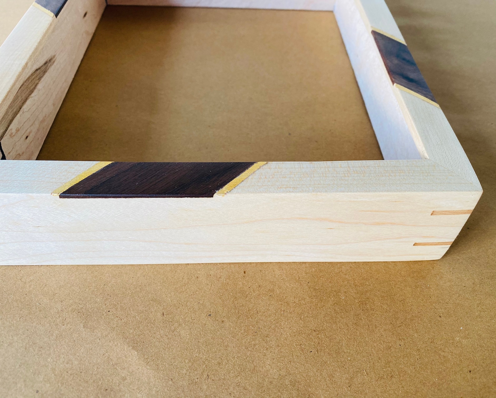 Handcrafted solid maple picture frame with spline joinery and Etsy