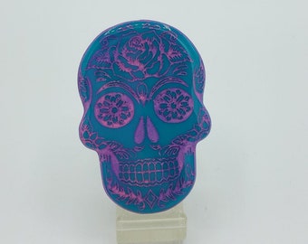 Teal Sugar Skull Magnet