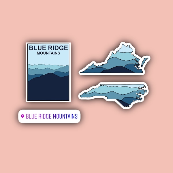 Blue Ridge Mountains Sticker Pack - Blue Ridge Parkway - Virginia - North Carolina