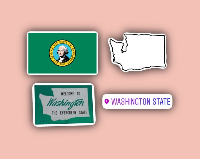 Washington State Sticker Pack - Washington Flag - Washington Stickers