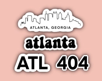 Atlanta Sticker Pack - Atlanta Georgia Stickers - Skyline - ATL - 404