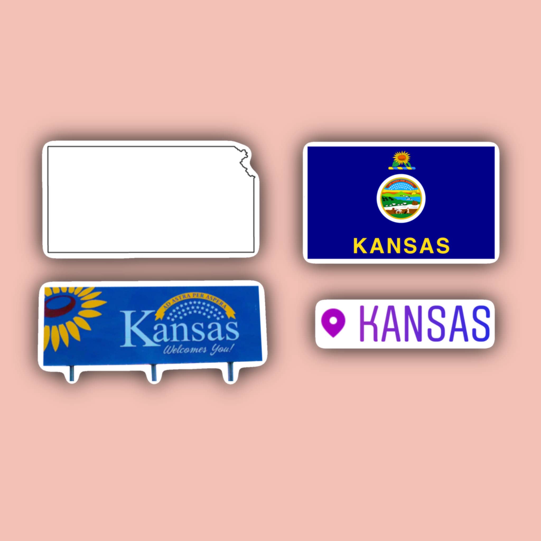 Kansas Sticker Pack KS Kansas Stickers Etsy