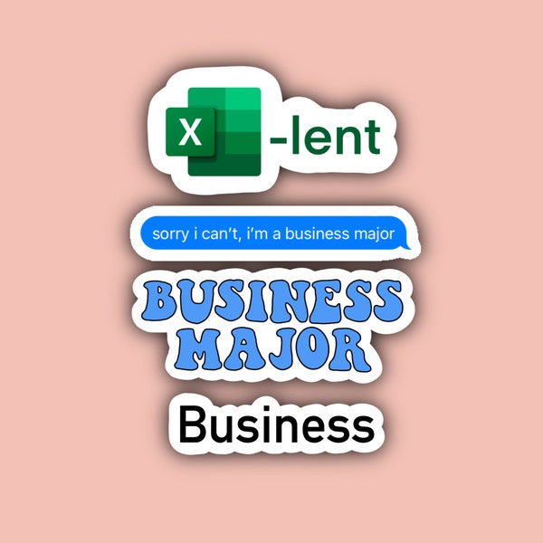 Business Major Sticker Pack - Excel - Business Student - College Stickers