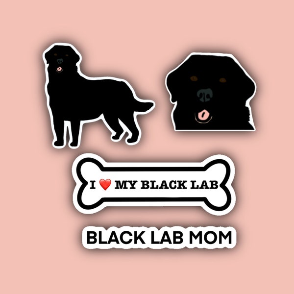 Black Lab Sticker Pack - Black Labrador retriever - Dog Stickers