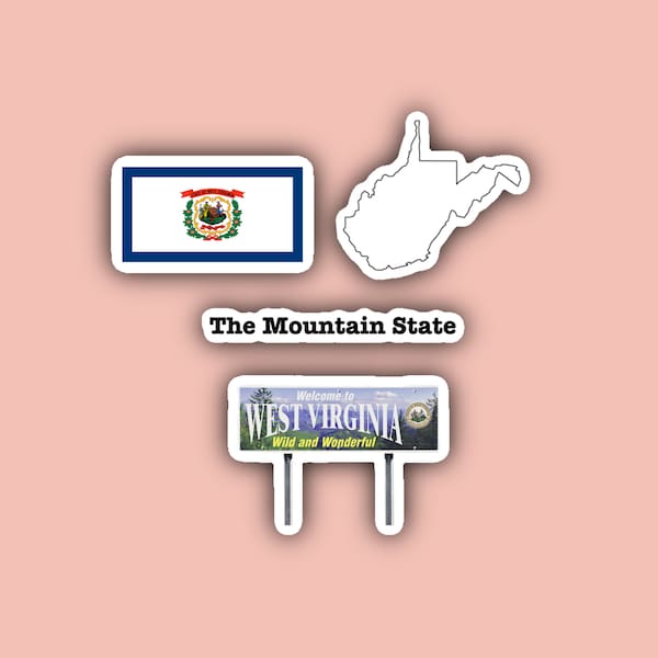 West Virginia Sticker Pack - WV - The Mountain State - Morgantown - Charleston