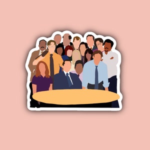 The Office Cast - 3" Sticker - Waterproof Sticker - Michael Scott, Pam, Jim, Dwight, Kevin - Car Sticker - Laptop Sticker