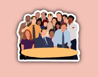 The Office Cast - 3" Sticker - Waterproof Sticker - Michael Scott, Pam, Jim, Dwight, Kevin - Car Sticker - Laptop Sticker