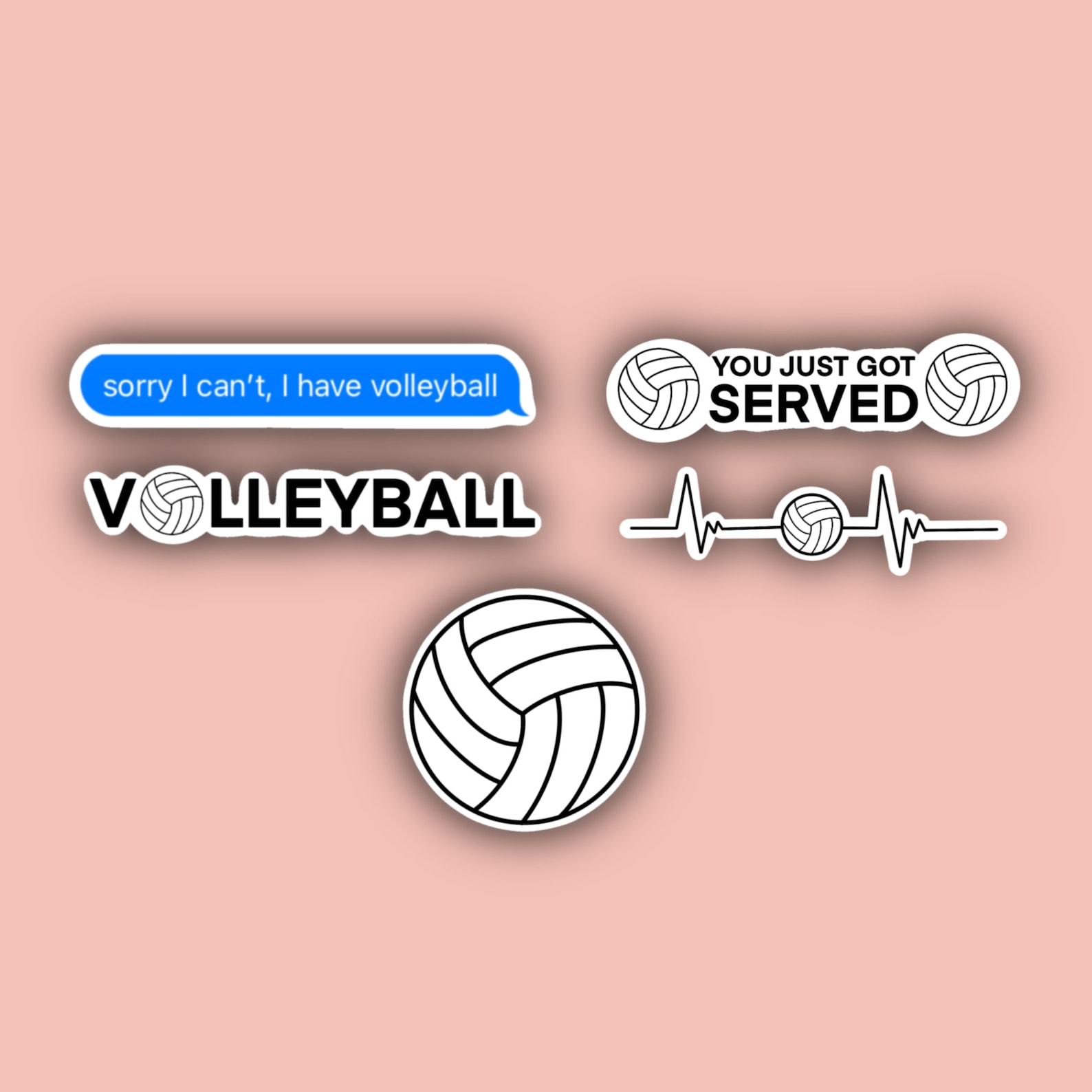 Volleyball Sticker Pack Volleyball Sticker Volleyball - Etsy España