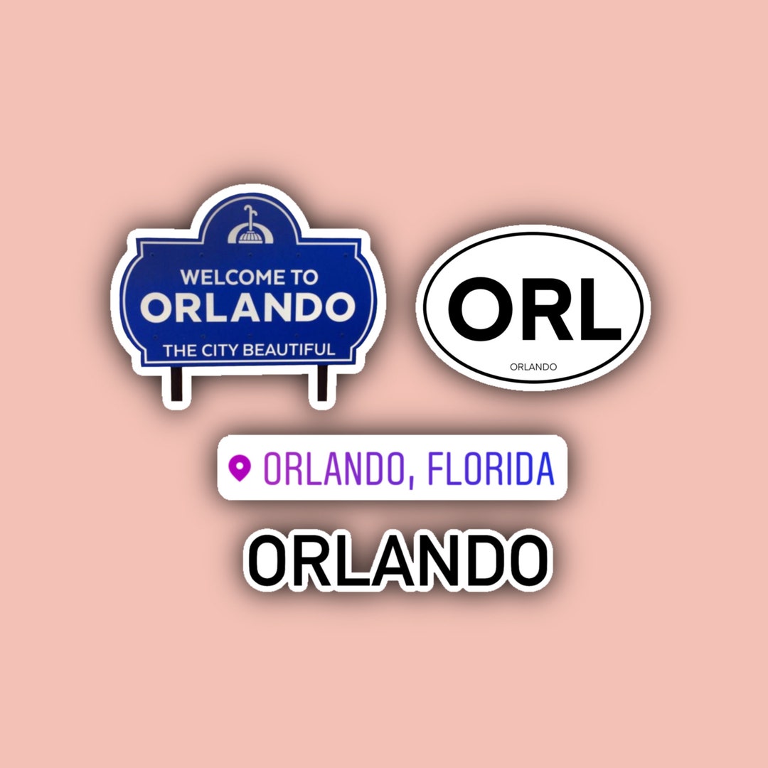 Orlando Sticker Pack Orlando Stickers Laptop Stickers Etsy