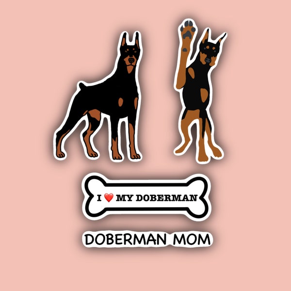 Doberman Sticker Pack - Doberman Sticker - I love my Doberman