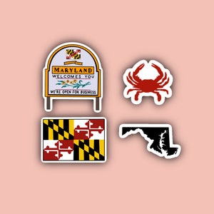 Maryland Sticker Pack - Maryland flag - Crab - Maryland