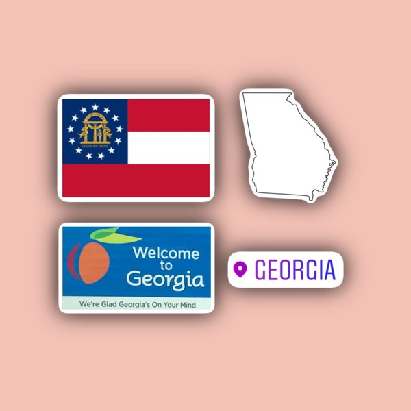 Georgia Sticker Pack - Atlanta, Georgia, GA - Southern - Stickers - 50 States - State Stickers - Gift