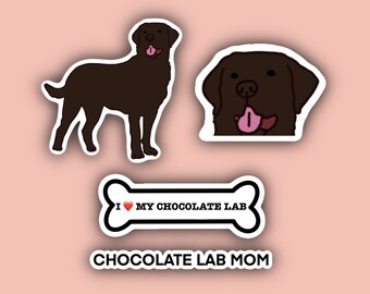Chocolate Lab Sticker Pack - Lab Stickers - Labrador retriever - Laptop Stickers - Waterbottle stickers