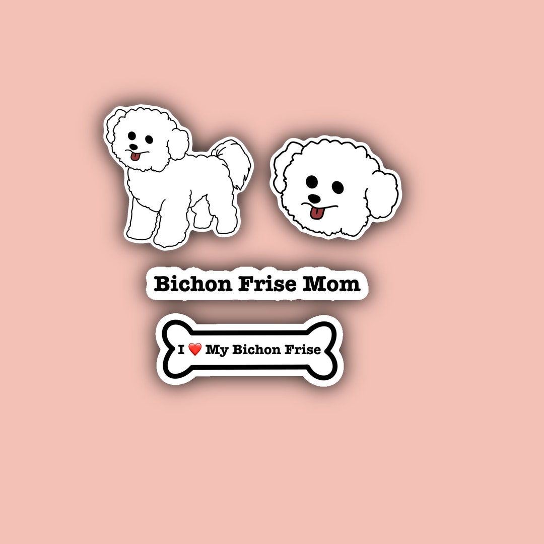 Bichon Frise Sticker Pack Waterproof Dog Stickers Dogs Dog Mom Etsy
