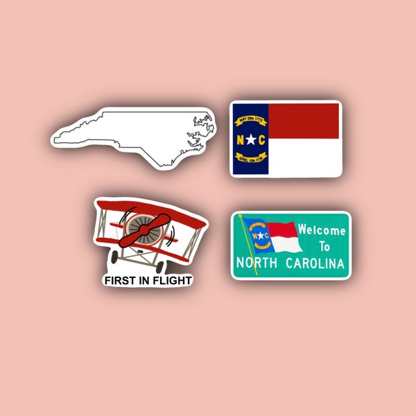 North Carolina Sticker Pack - First in Flight - Raleigh - Outer Banks - Gift