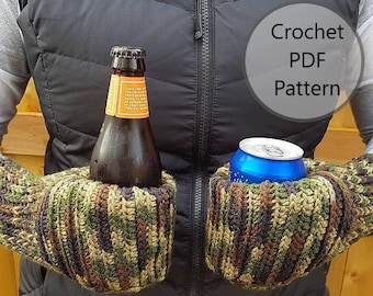 Beer Mitten Cozy CROCHET PATTERN PDF Download | Bonfire Buddy Drink Cozy Mitten | Drink Cozy | Beer Cozy | Beer Mitten